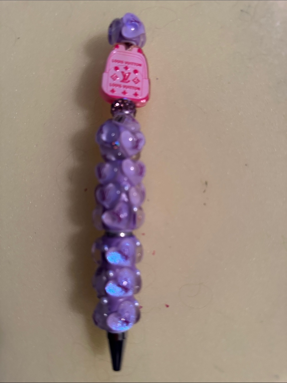 Othr Purple Beaded Charm Pen with Pink Logo Accent